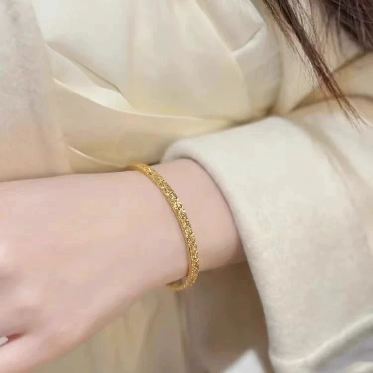 铜合金手镯 4mm爆闪三面碎冰手镯