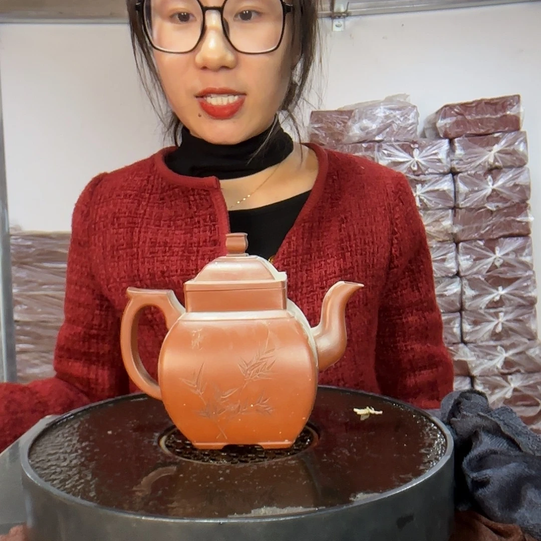 紫砂茶壶原矿紫砂泥红皮龙520cc