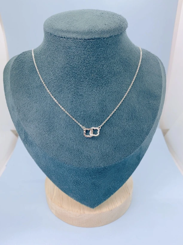 铂金pt950四叶草双环款女生套链时尚百搭