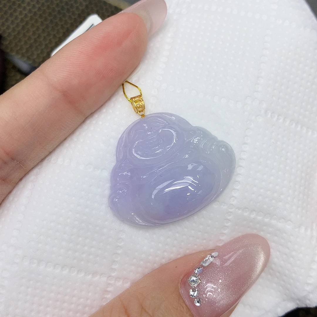 颈饰18K金镶嵌翡翠