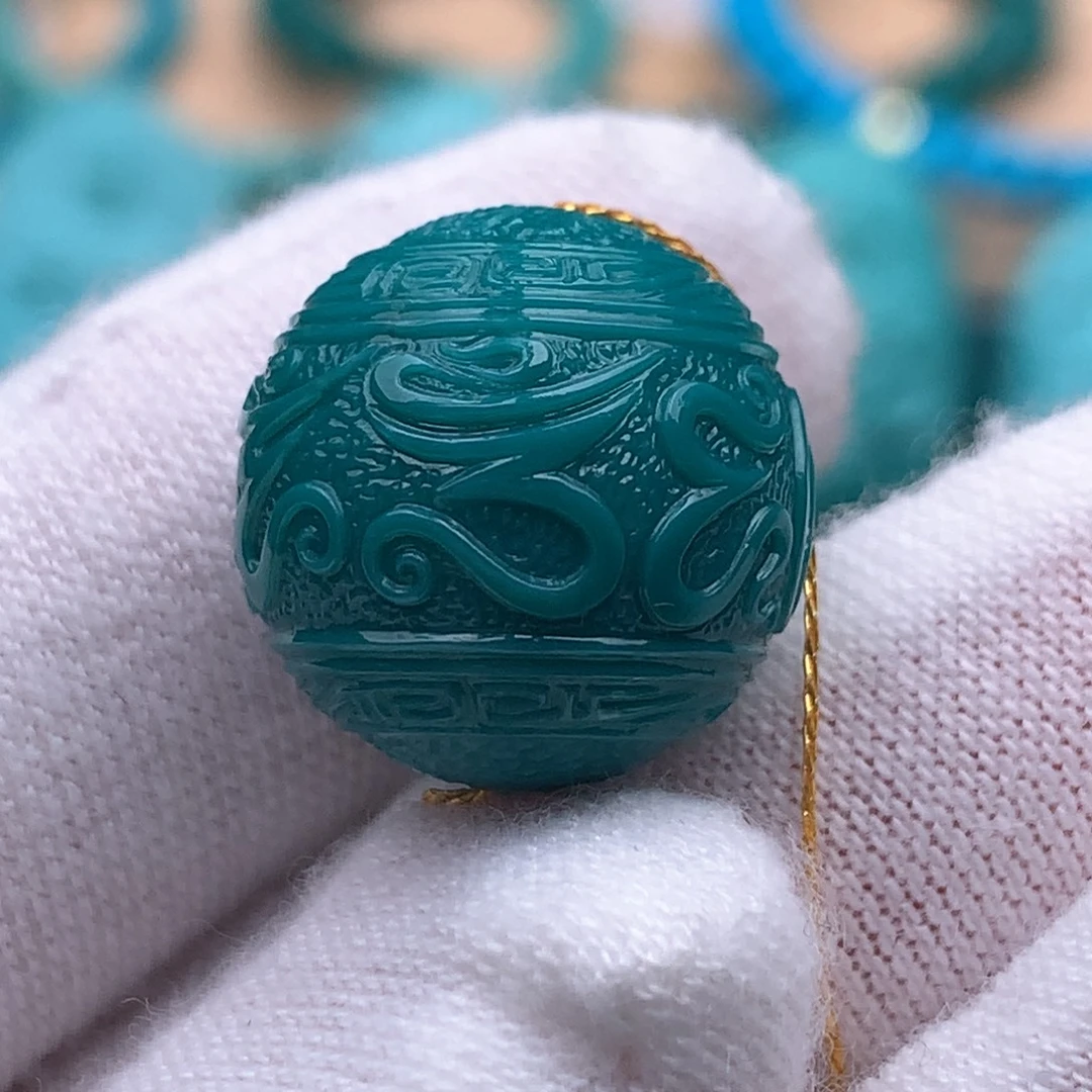 未镶嵌绿松石珠宝奇石15.8mm