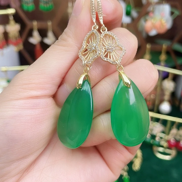 玛瑙/玉髓耳钉合金