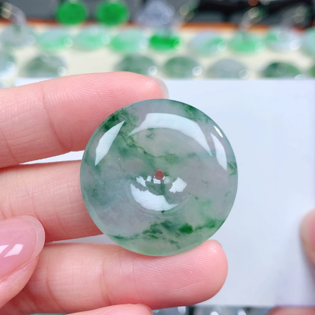 翡翠未镶嵌颈饰天然缅甸翡翠a货29.7-5.5