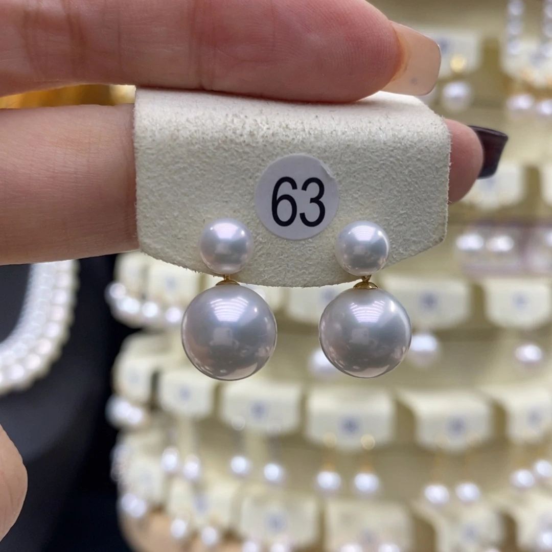 淡水珍珠耳饰18K金镶嵌