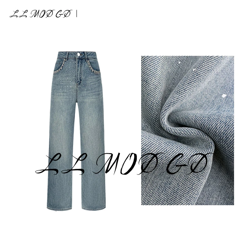 LL MOD GD |【苏苏】时尚百搭破洞休闲裤女士直筒牛仔裤RU-250516