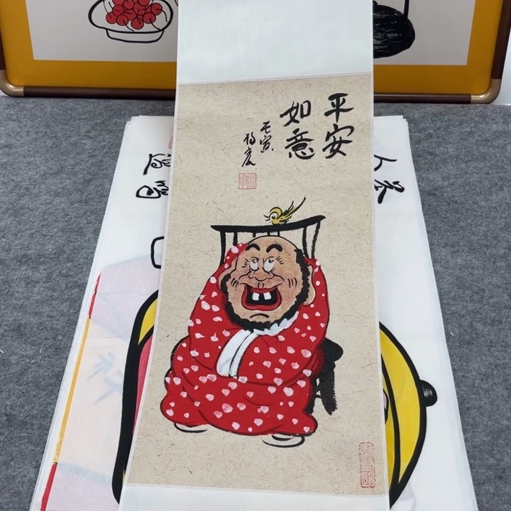 国画手绘禅意画一物一拍