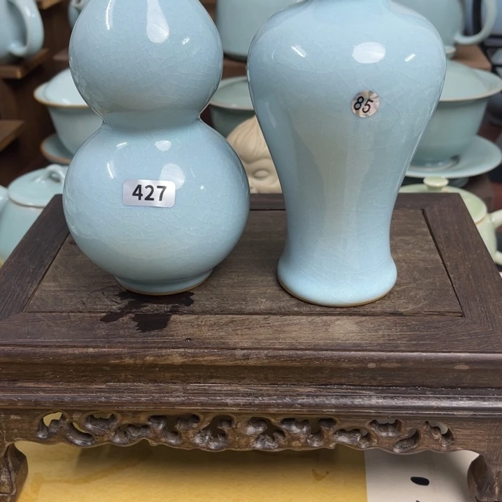 汝州原矿原釉微瑕两个杯