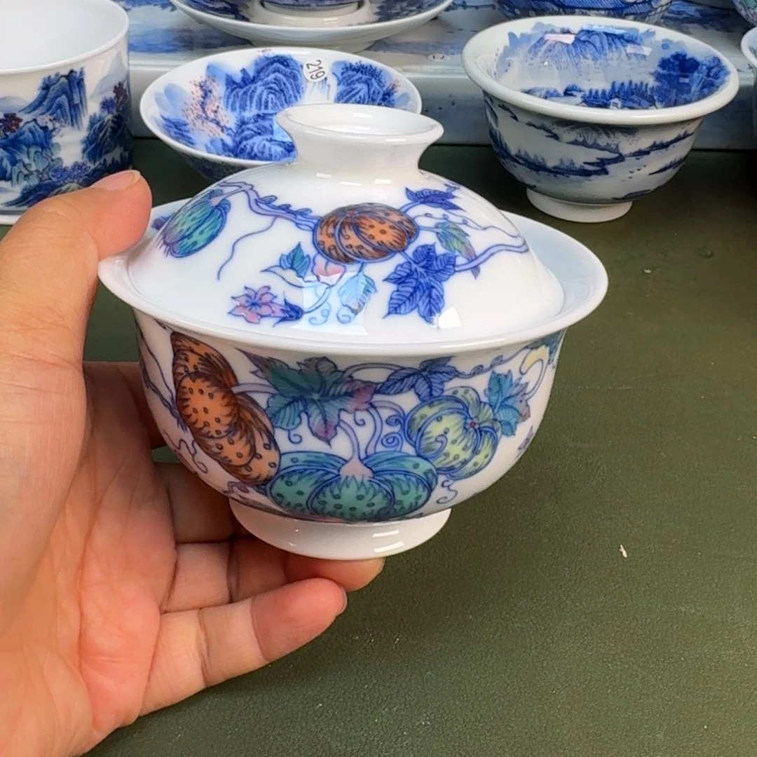 陶瓷景德镇纯手绘茶具圆圆238