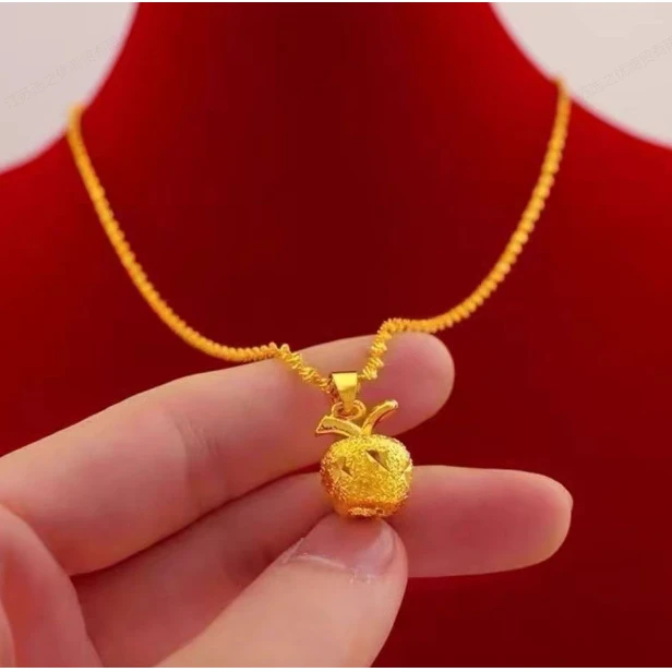 高定甜心如意小苹果磨砂水波纹吊坠A19-02