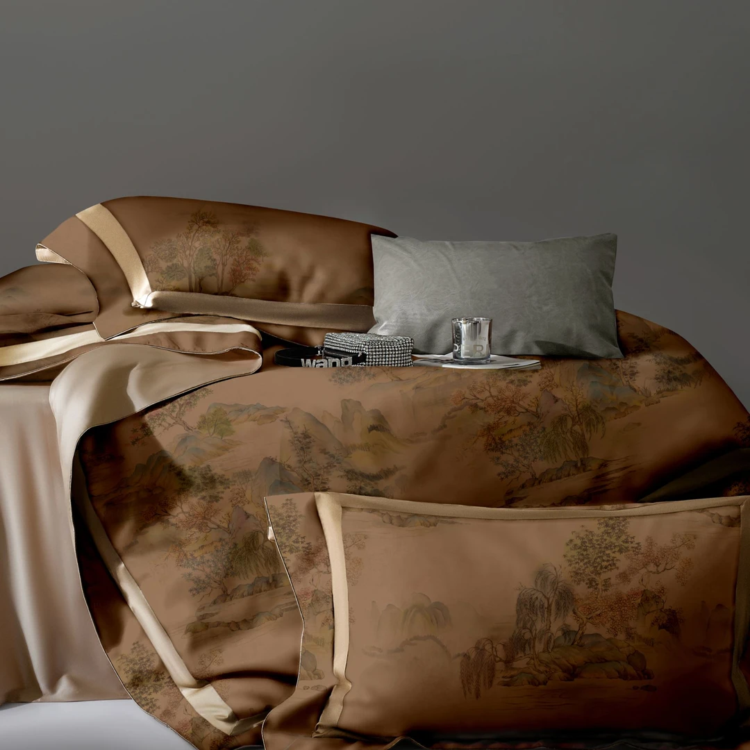 千里江山社稷图轻奢高端匹马棉四件套四季可用