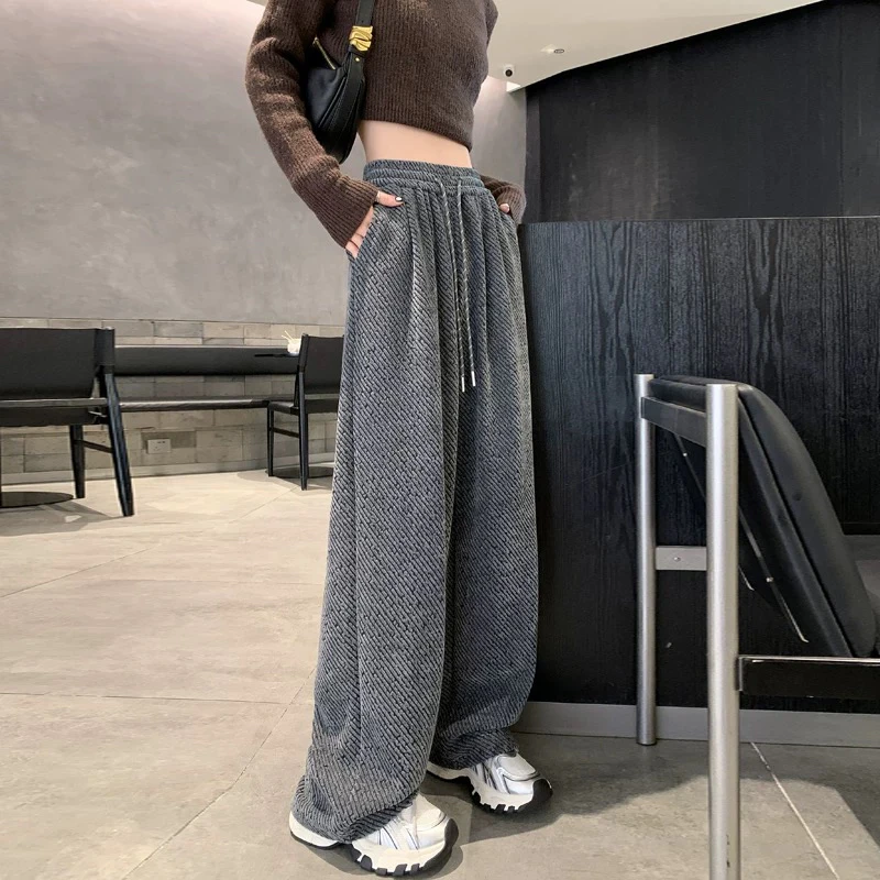 9095舒适腰头小布标设计休闲阔腿裤