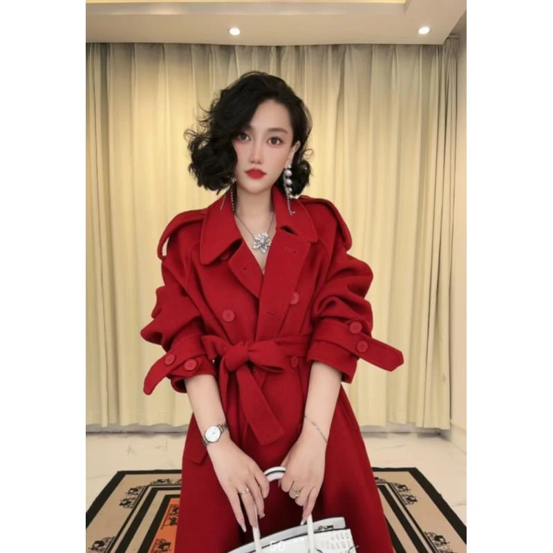 亏品【一生一件羊绒大衣】长款高定款高领羊毛大衣气质时尚053