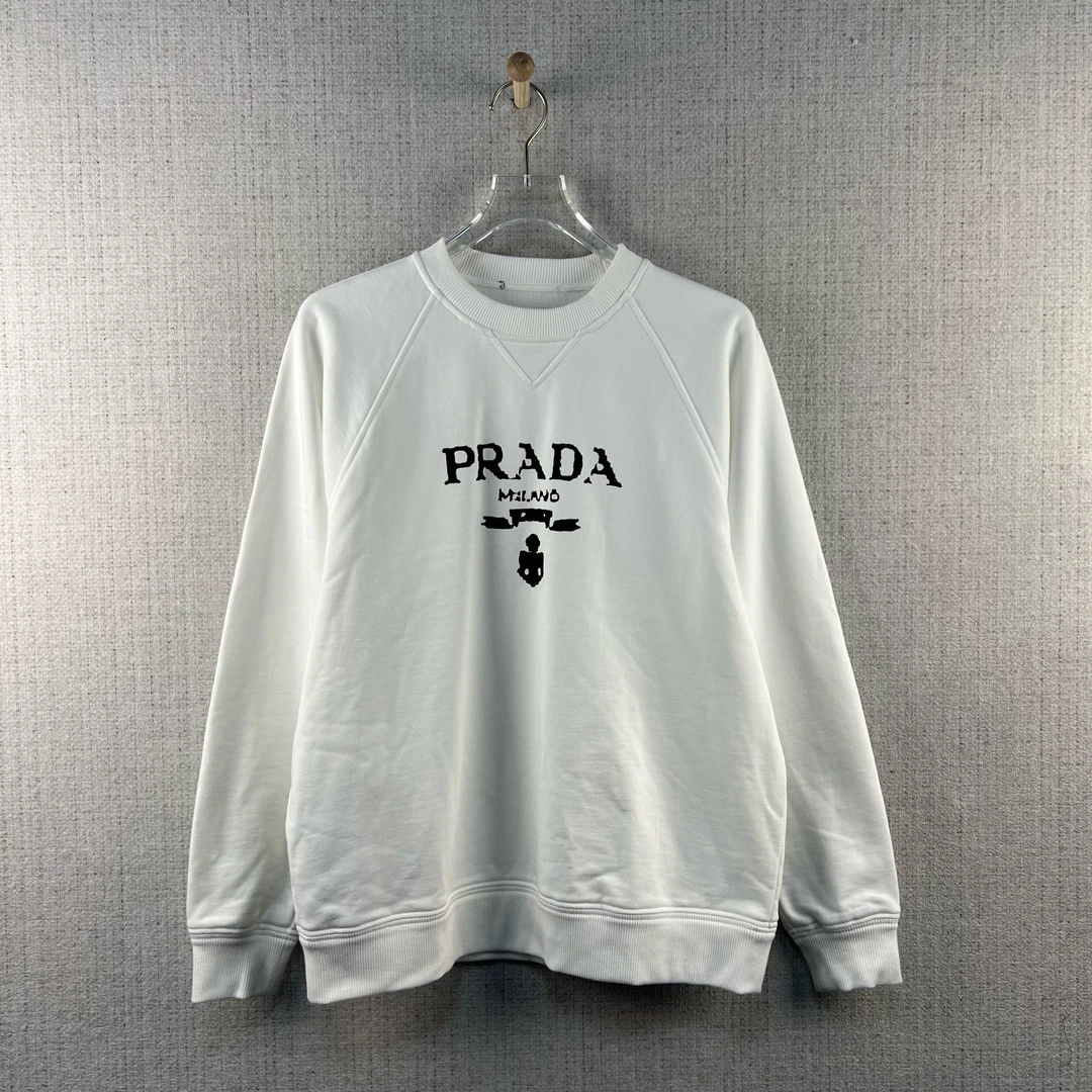 99新 Prada/普拉达 Logo字母印花棉质卫衣/尺码M/编号9120