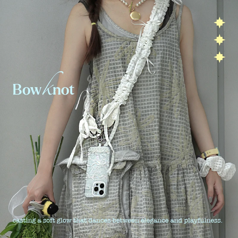 PaPaPa制造局 [夏日少女]原创蝴蝶结抽绳挂脖手机挂绳可调节斜挎