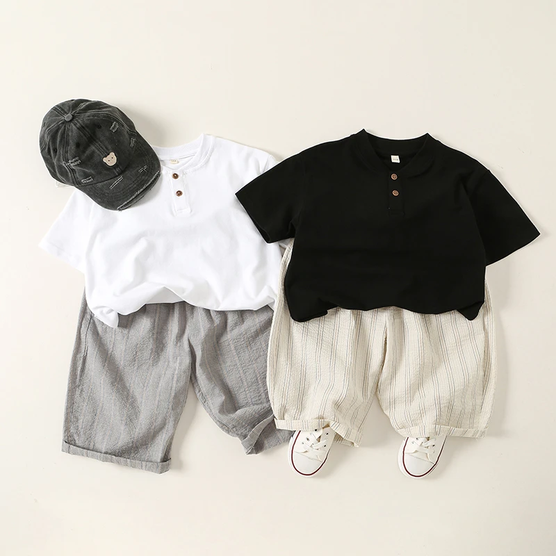 男女童夏装套装2025新款儿童夏季单件洋气短袖小童宝宝帅气两件套