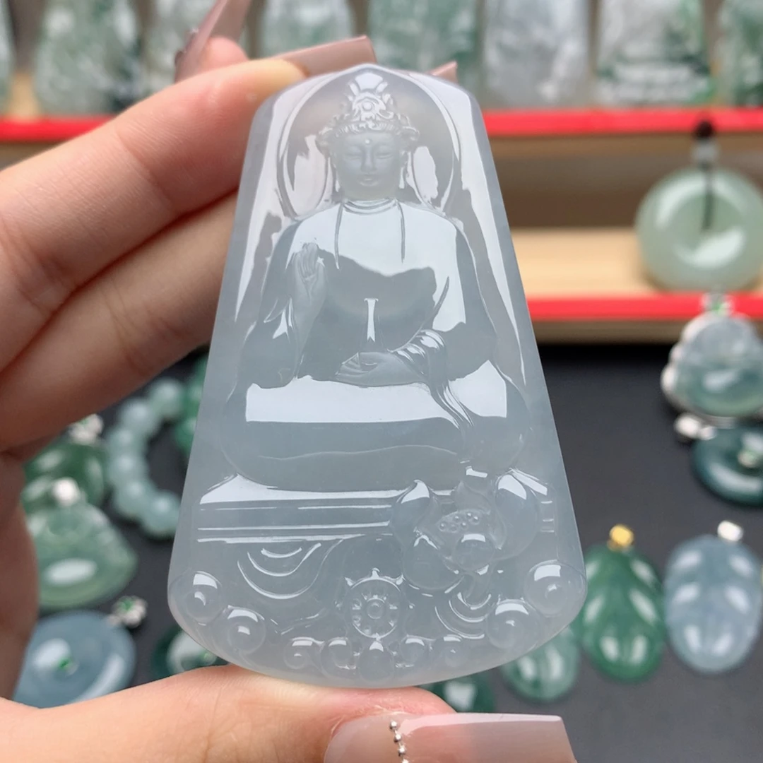 翡翠未镶嵌颈饰零*素衣观音
