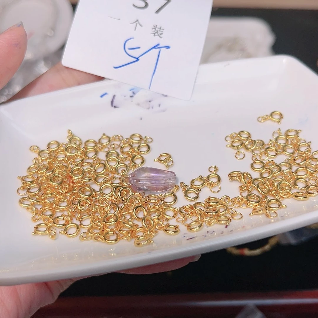 紫晶珠宝半成品银S925镀金镶嵌37