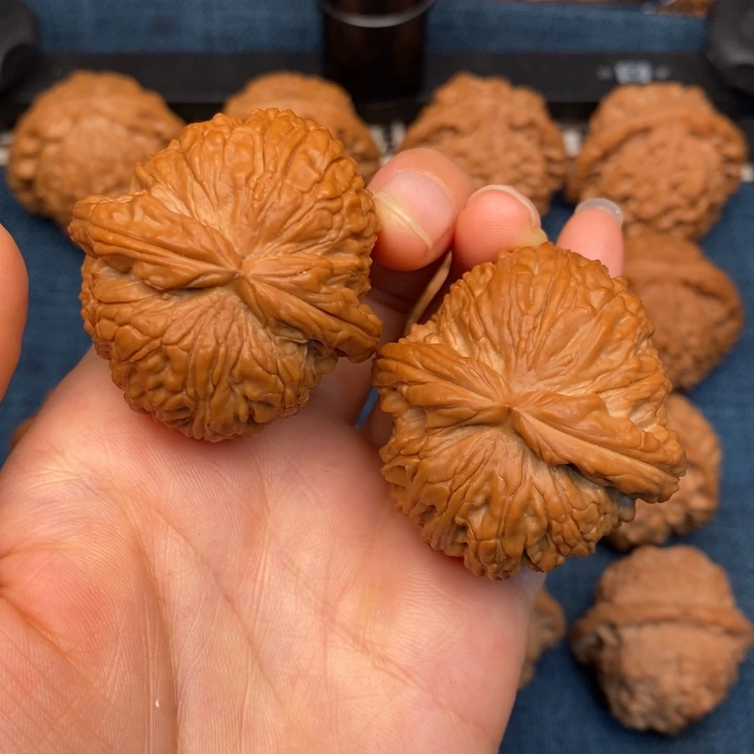 文玩核桃把件41全品满肉精配球白，卡姿兰底