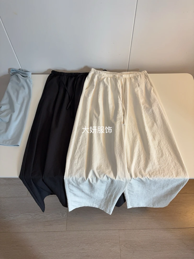 洋气奶皮裤。显瘦遮胯休闲百搭透气松紧腰长裤YZ612