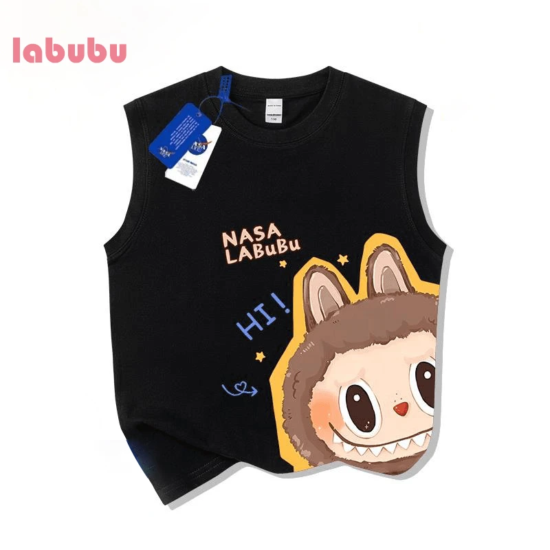 儿童纯棉背心男女童夏季新款趣味韩版百搭洋气潮酷宽松薄款中大童
