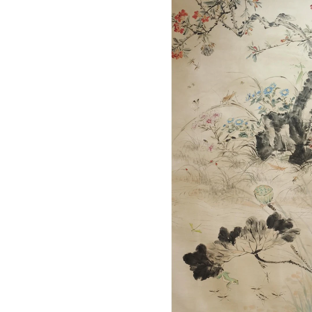 【辽拍】V250709-2-727《花卉》（8.5平尺）纸本镜片 DD27