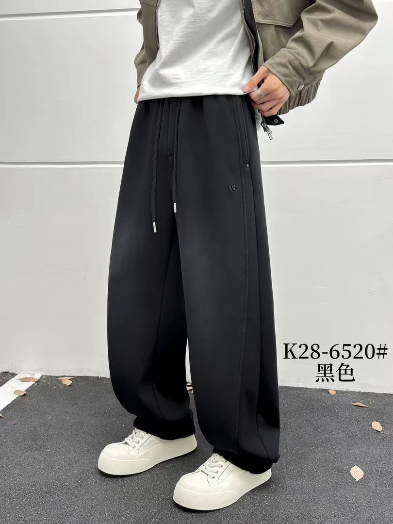 男士秋冬加绒加厚抽绳休闲裤Y249