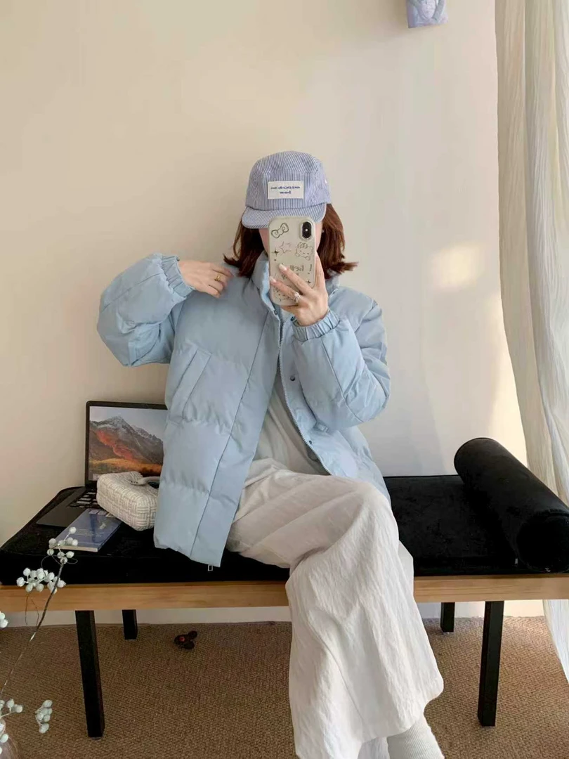 25冬季加绒加厚款情侣休闲保暖中长款棉服25M2001