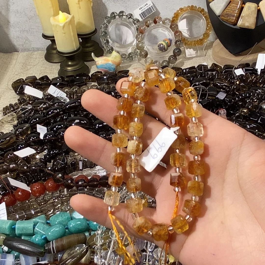 银S925镶嵌紫晶珠宝半成品黄塔晶方糖