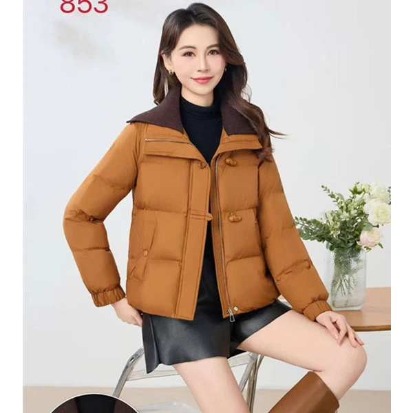 冬季过年红火翻领休闲云柔保暖棉衣妈妈装加厚百搭版853