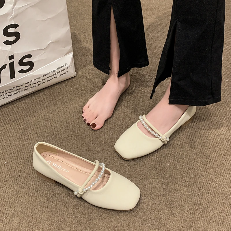 【shuangyu】2025新款晚晚风平底女春秋玛丽珍配裙子软底单鞋