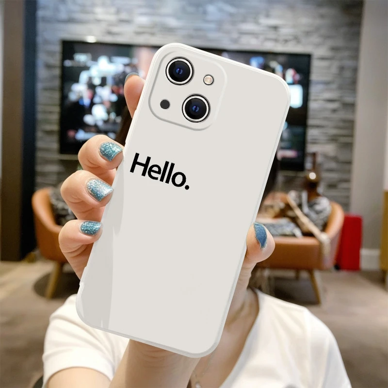 简约HELLO适用于苹果17华为P70小米17荣耀oppo红米vivo硅胶手机壳
