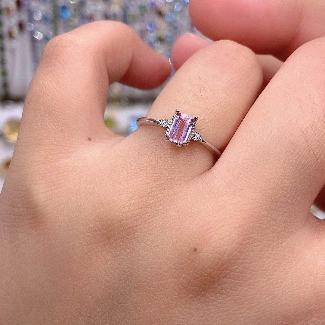 碧玺银S925镶嵌戒指