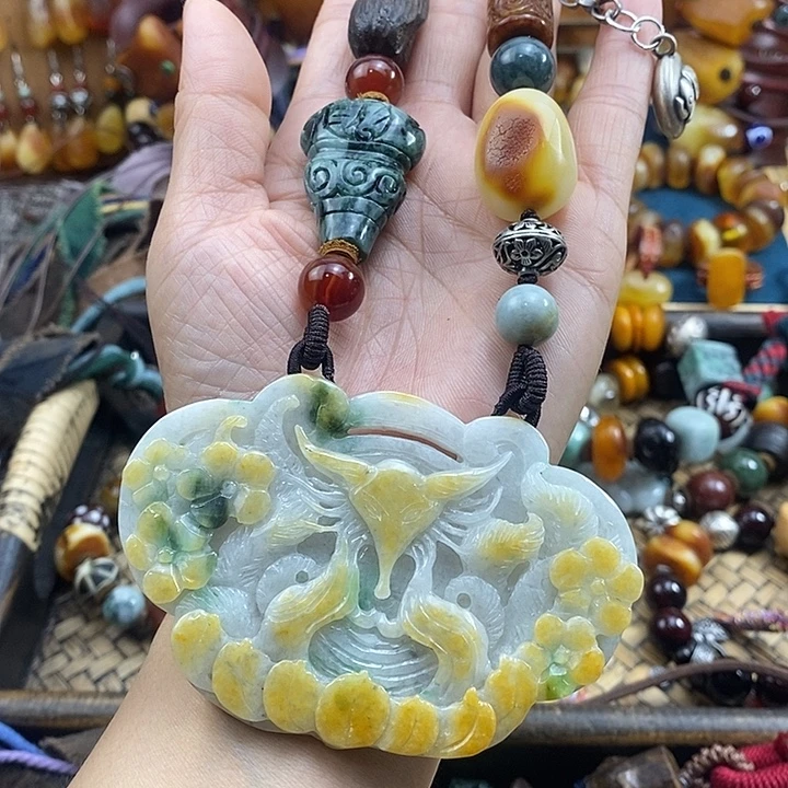 翡翠未镶嵌项链项链