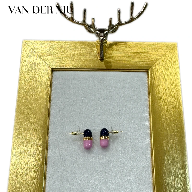 非金属珐琅耳饰 VANDERXIU胶囊耳钉 mu家手工时尚耳钉2511