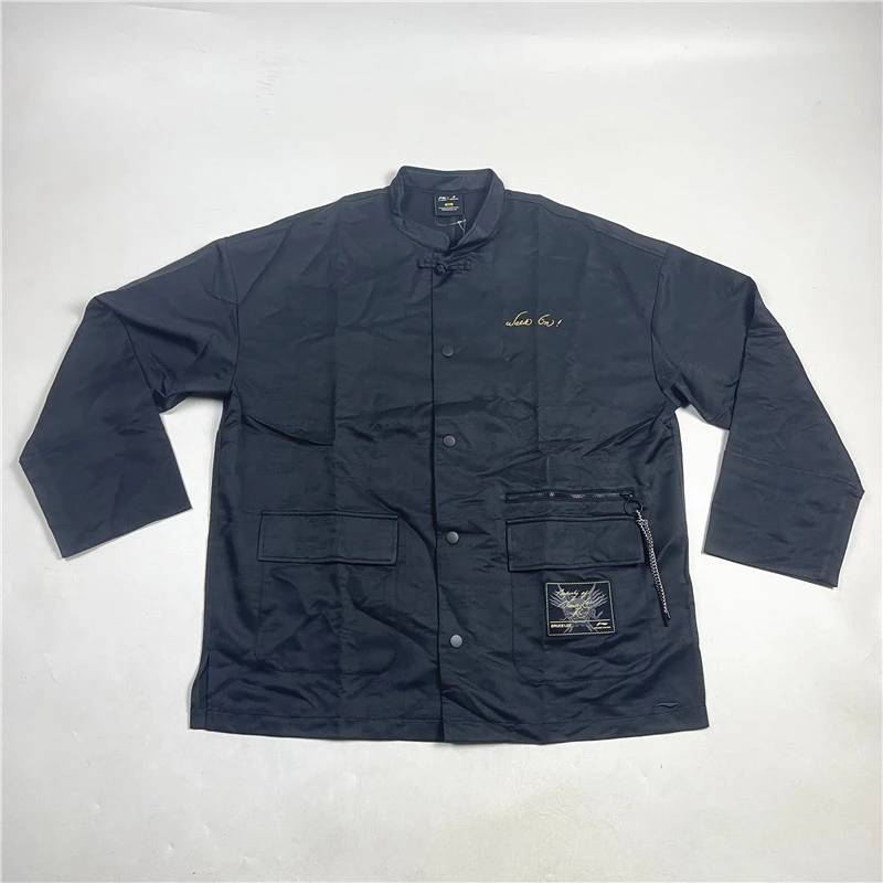 李宁男子运动潮流系列中长款休闲外套时尚宽松型运动上衣AFDR987