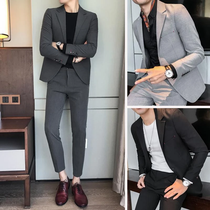 休闲小西装外套男士秋秋季2025新款英伦风雅痞男装高级感西服套装