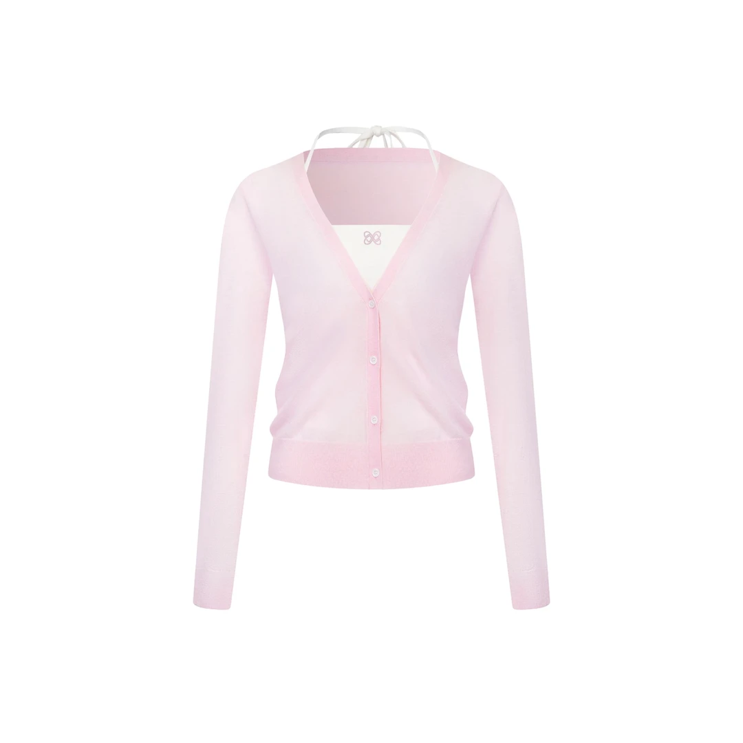 ANN ANDELMAN 女短款包袖针织厚款毛针织衫极简风常规直筒型