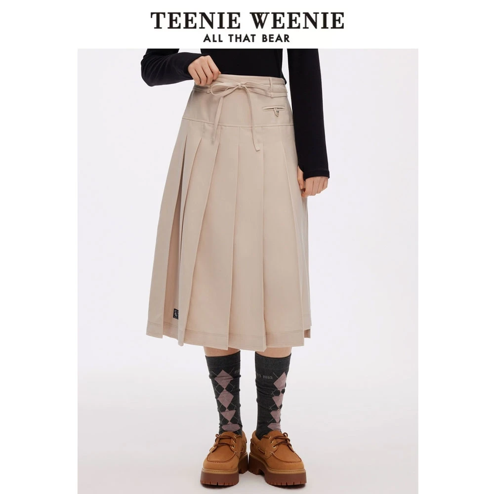 【商场同款新品】TeenieWeenie小熊25中长款百褶半身裙TTWH251101T