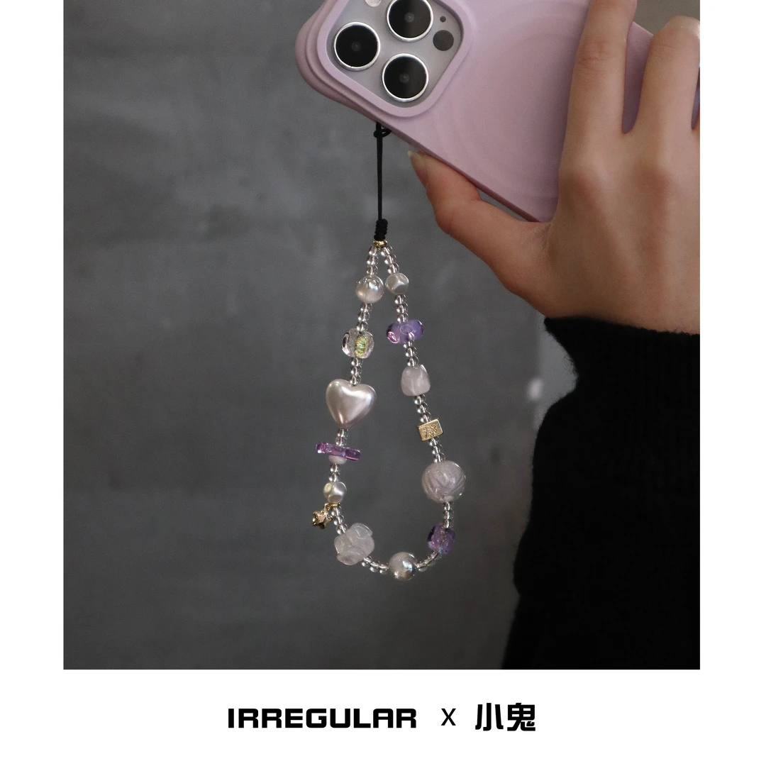 紫罗兰丨小鬼原创手机挂链手腕紫色高级感手机壳挂绳链条ccd挂饰