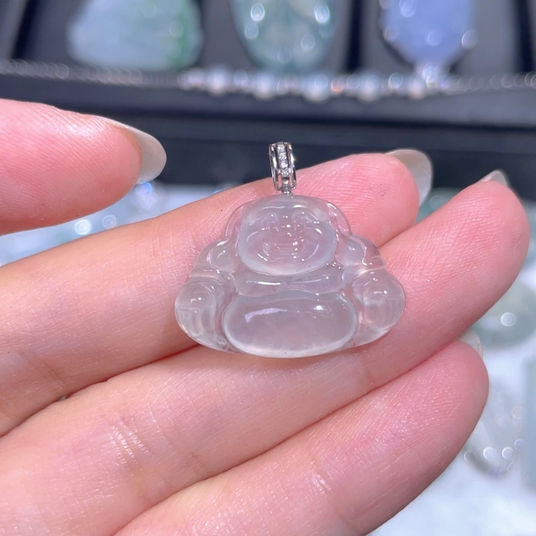 颈饰18K金镶嵌翡翠翡翠