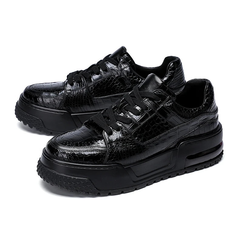 U7品牌男鞋 鳄鱼皮新款轻奢透气设计感气垫软底潮流休闲鞋2025307