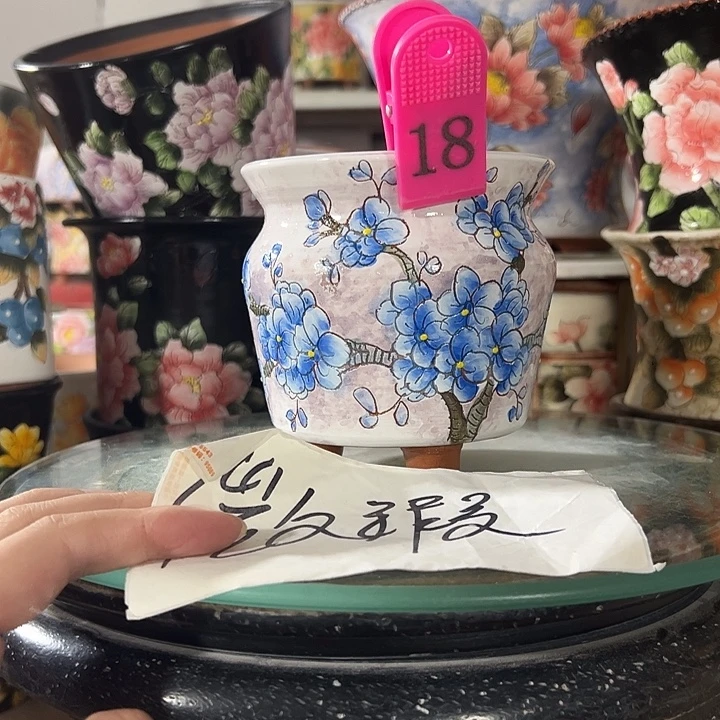 景德镇手绘花盆 满38包邮