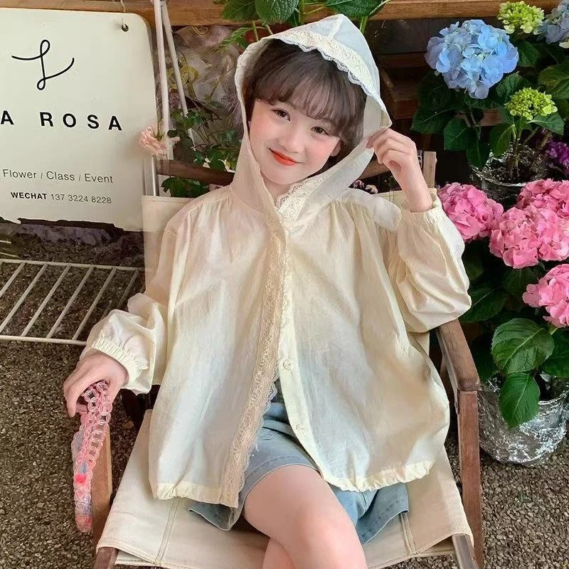 戴维贝拉 【断码】女童防晒服夏季2025新款儿童夏装女孩皮肤衣薄