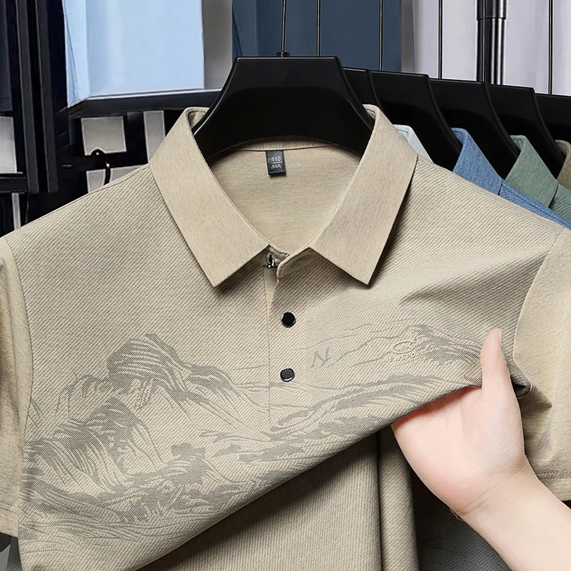 ZCAPAUL/芝加保罗2025夏季新款短袖t恤衫男国风中年短袖polo衫