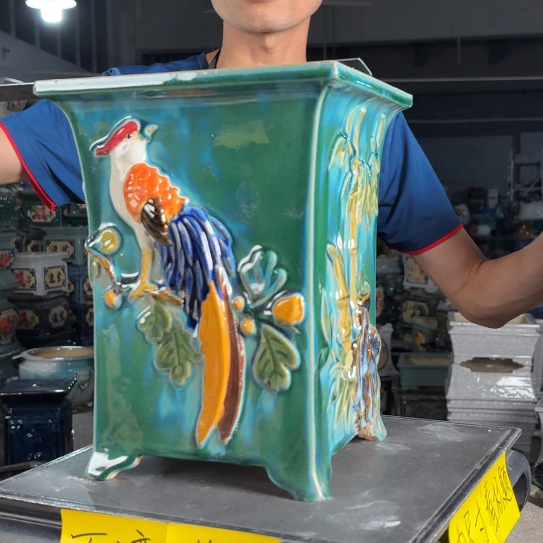 一风堂石湾花盆 内16*24修补痕迹微瑕