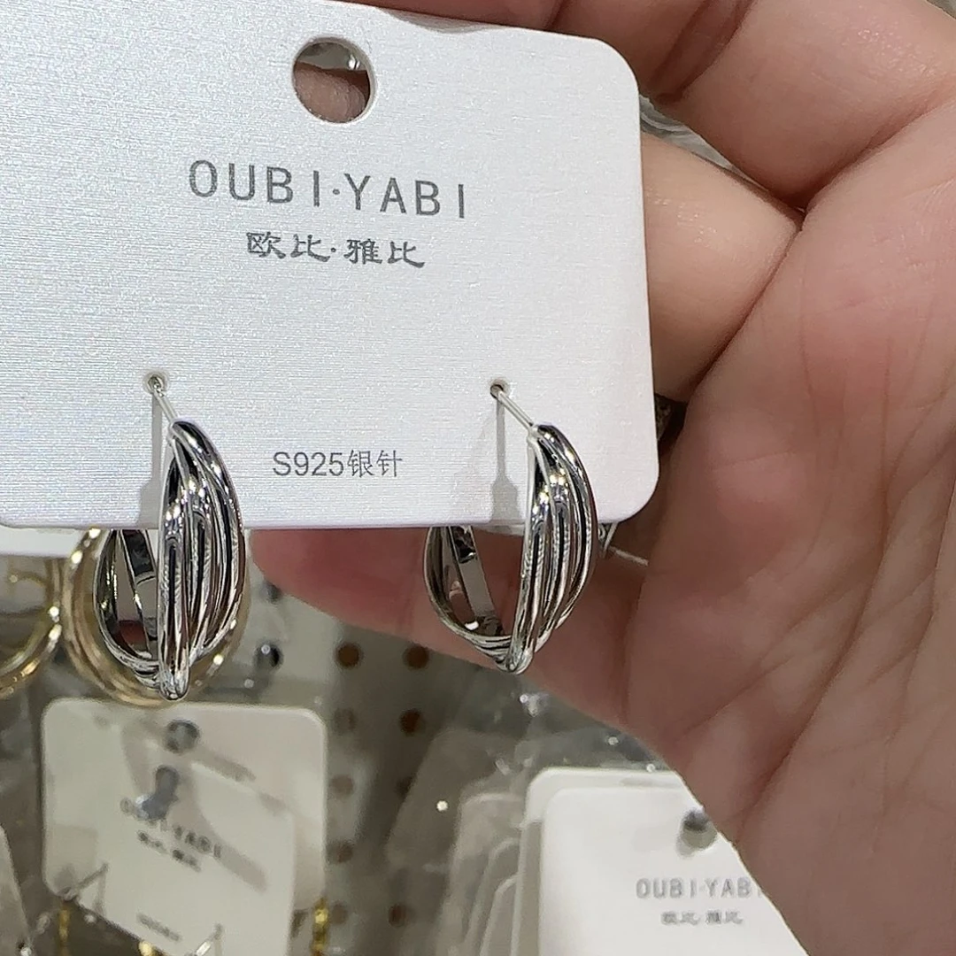 花岗石纯铜锡合金纯铜银色耳圈