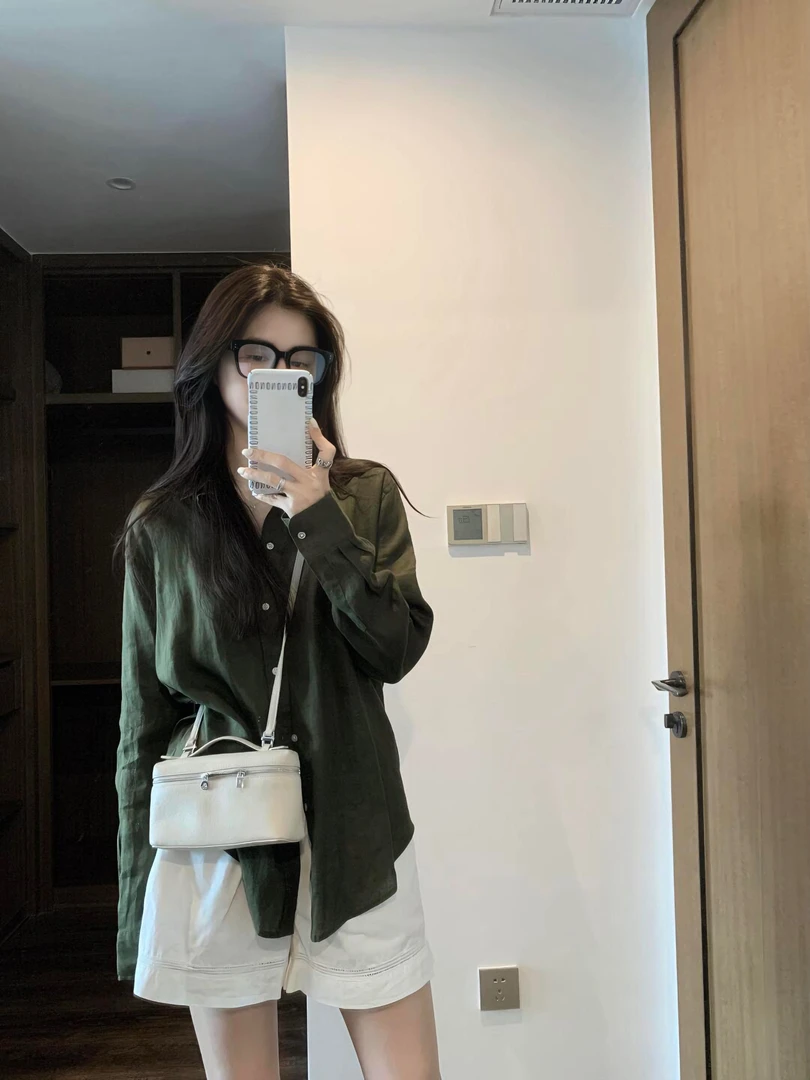 2025夏季新款韩系减龄休闲气质穿搭防晒衬衫上衣高腰白色短裤套装