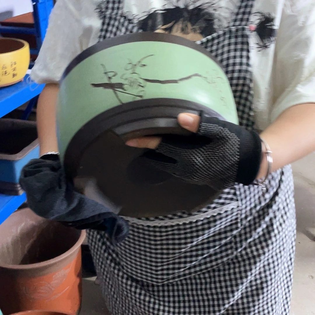 宜兴紫砂花盆苹果绿萝大