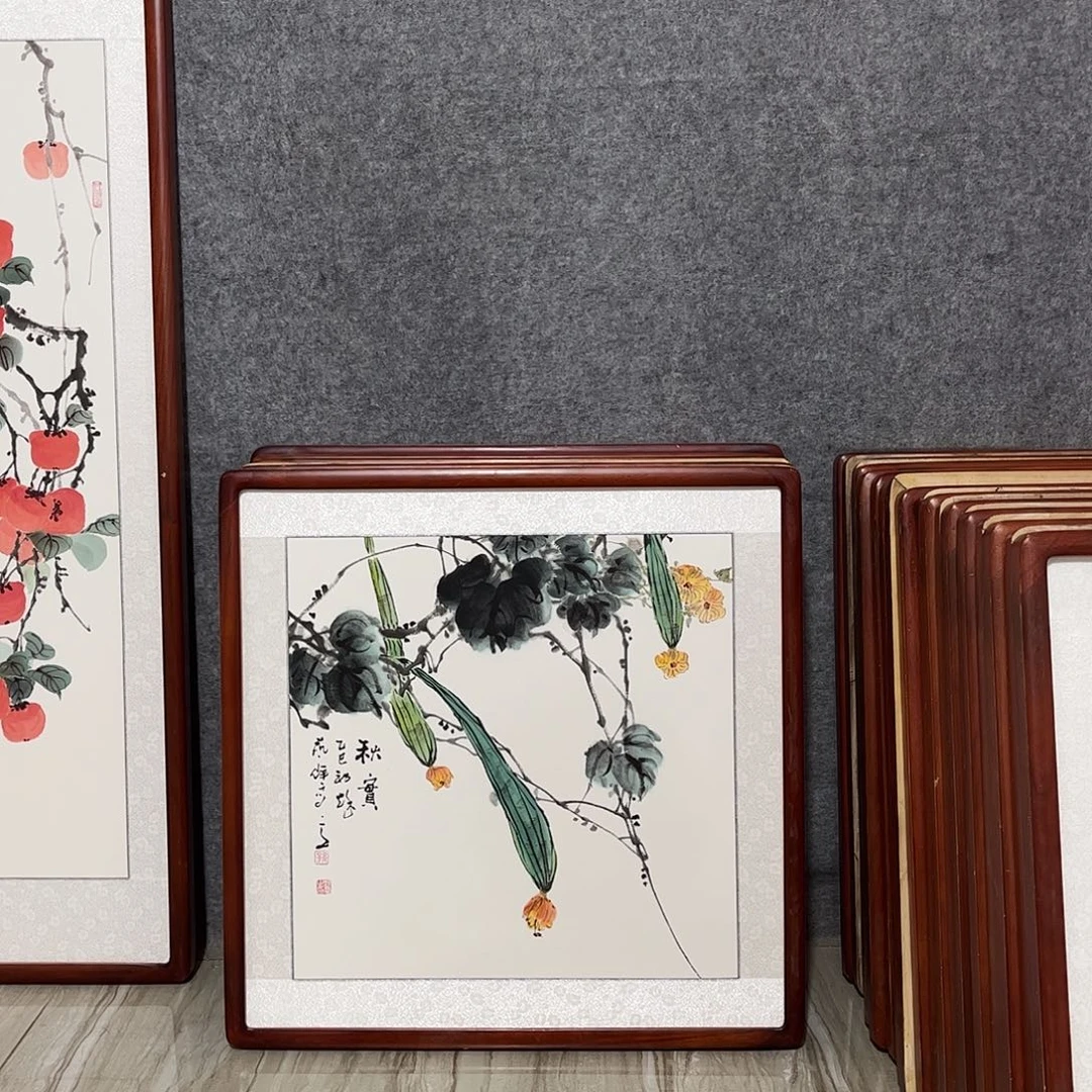 国画书画作品带框63×63