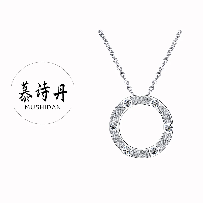 钛钢项链 高品质轻奢圆形大饼项链女小众高级